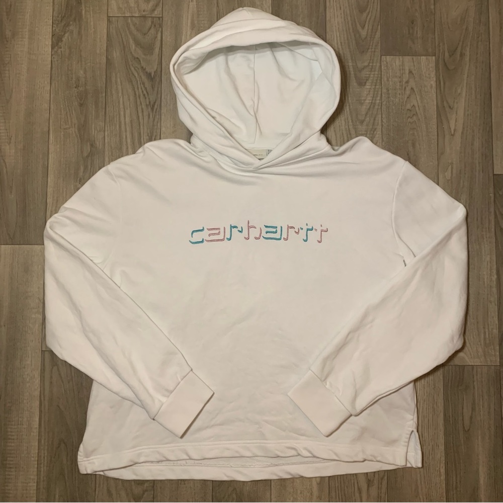 Carhartt WIP Hoodie Womens Size Small Hooded Shadow Script Sweatshirt Deadstock